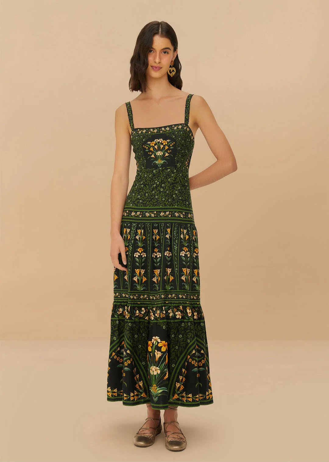 Vestido marca farm rio de tirantes para alquiler en Barcelona España Madrid Valencia