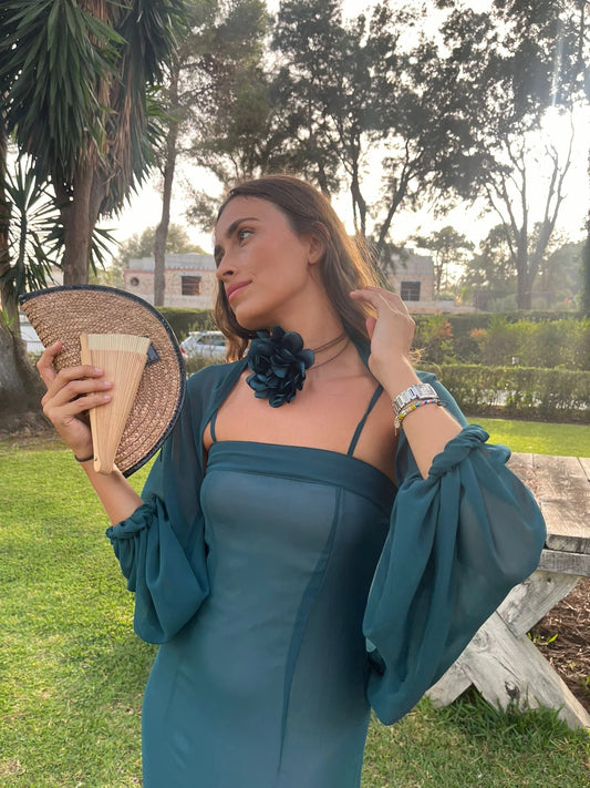 Vestido de la marca Zambrana, disponible para alquilar en Barcelona, Madrid y Valencia.