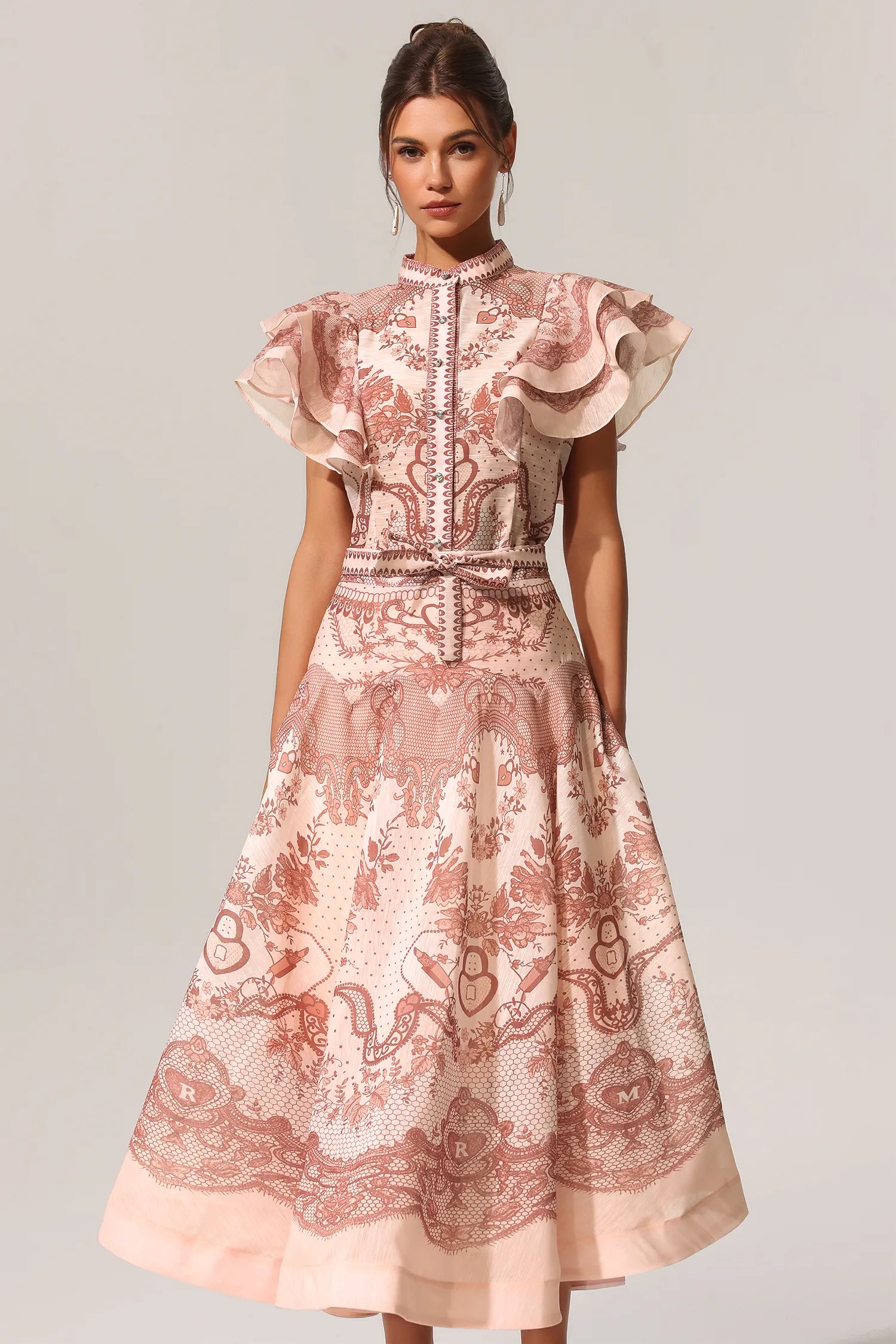 Vestido Zimmermann precioso rosa y con volantes.
