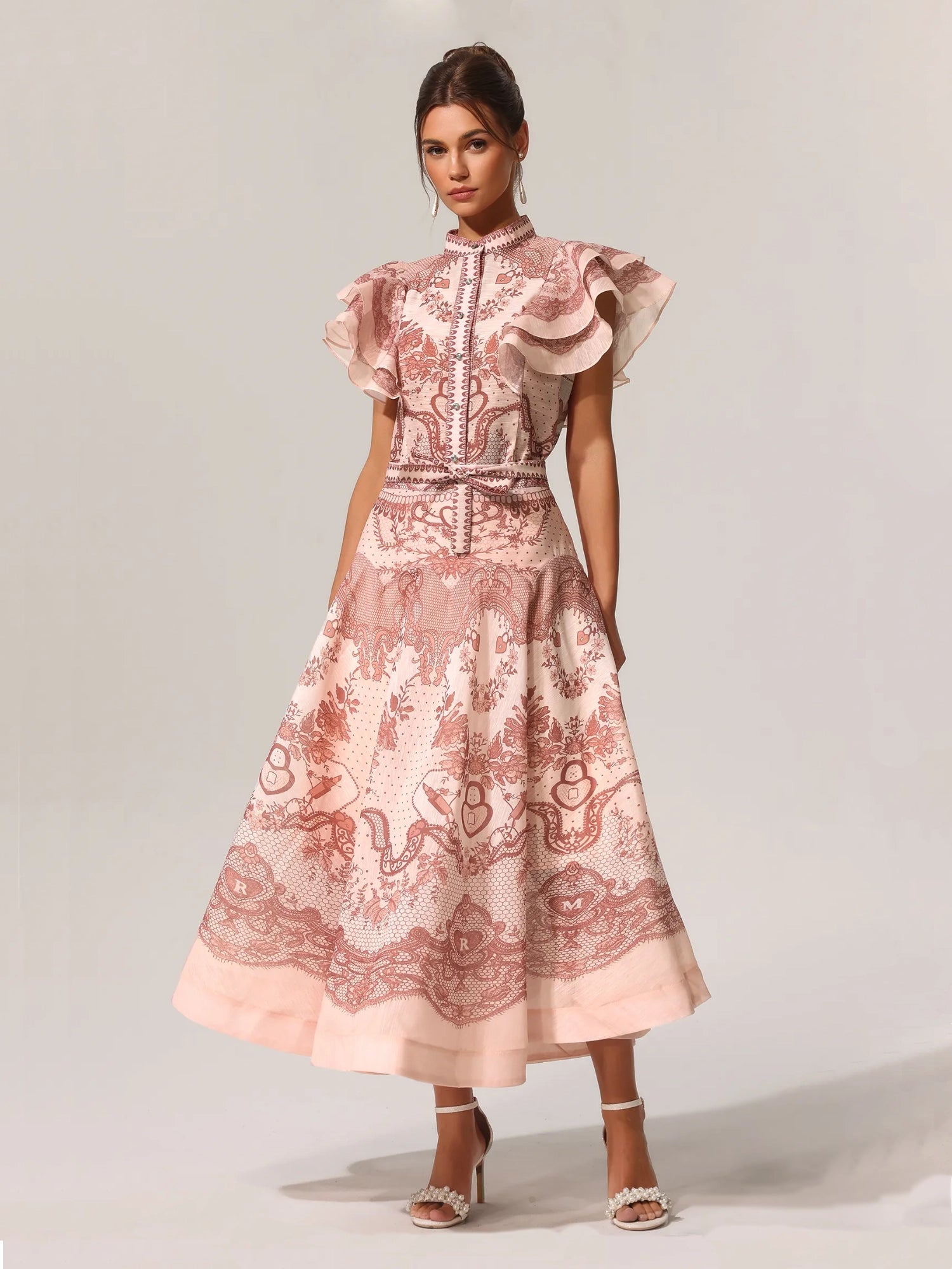 Vestido Zimmermann en alquiler. Vestido elegante, espectacular con volantes. 