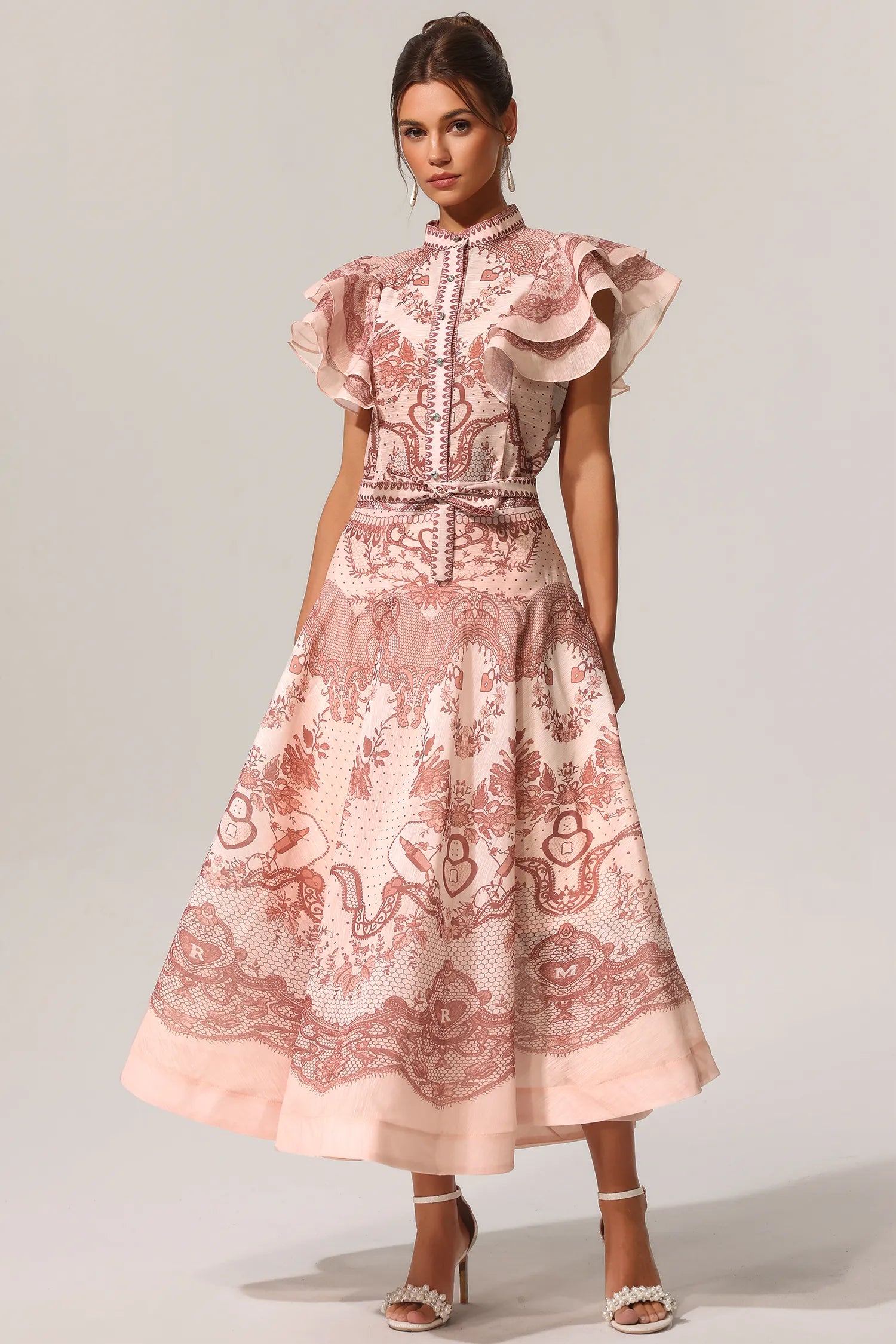 Vestido Zimmermann en alquiler. Vestido elegante, espectacular con volantes. 