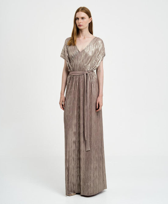 Vestido elástico plateado dorado para fiesta, cena o evento de noche. Ideal para cena de navidad.