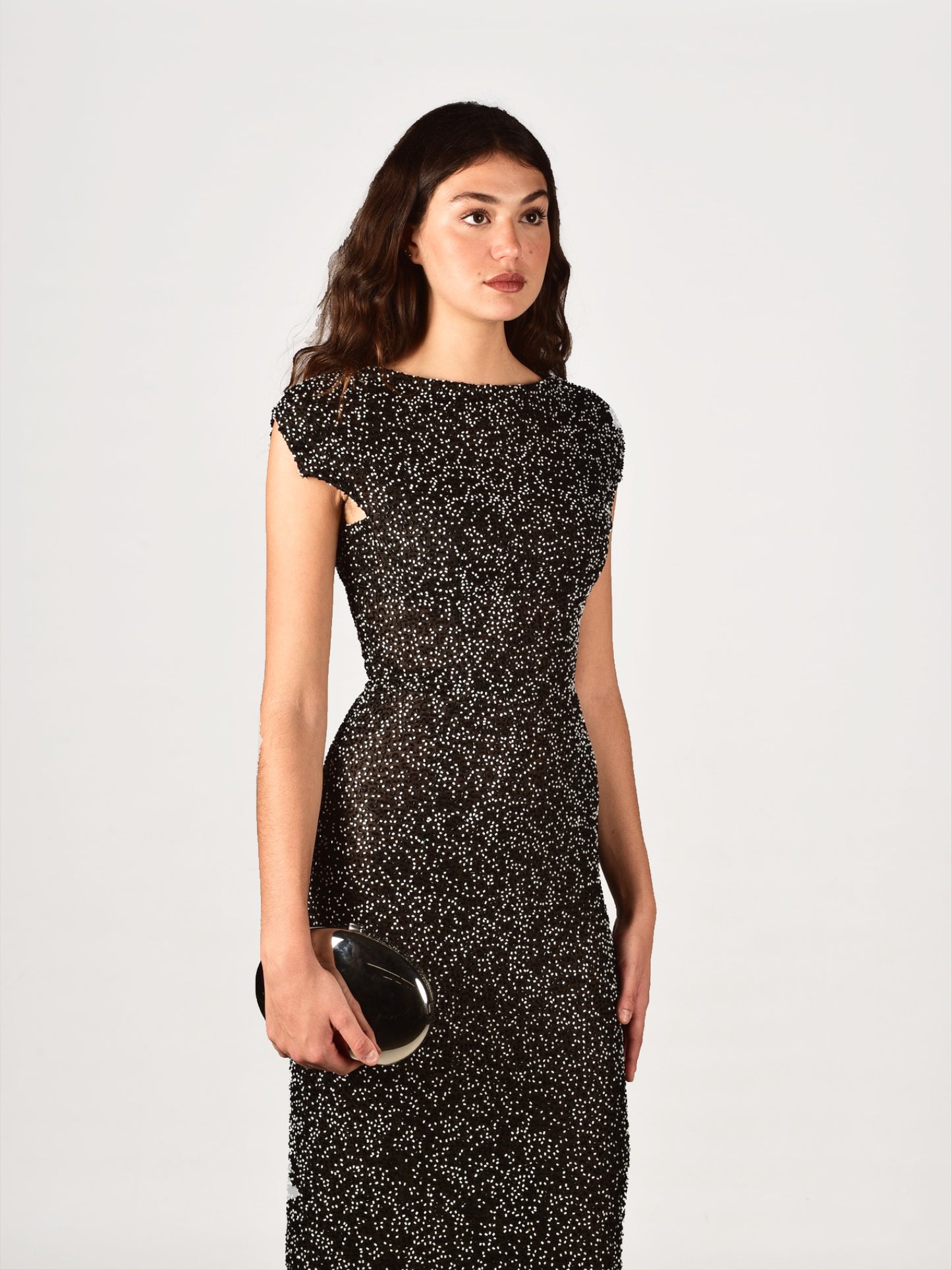 Vestido brillante de pedreria para fiestas, bodas, eventos, ocasiones especiales, gala, Goya.